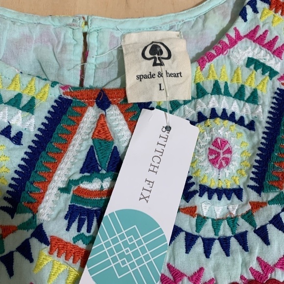 NWT Spade & Heart Lindsie Embroidered Detail Yoke Tank Top Size L - Picture 4 of 8